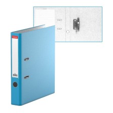 A4, 50 mm reception folder, Erichkrause Neon, assembled, pocket for a spine, laminated cardboard, blue