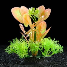 Artificial aquarium plant, 10 cm, green pink