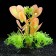 Artificial aquarium plant, 10 cm, green pink