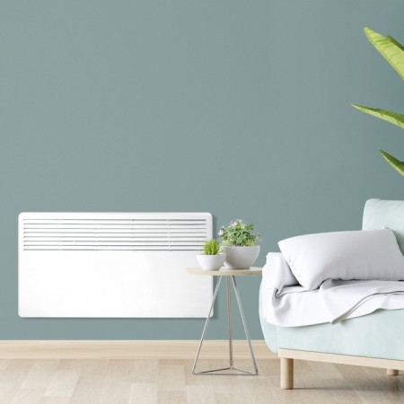 Convector heater Luazon LKO-04, floor, 2000 watts, 30 m², 2 modes, white-1