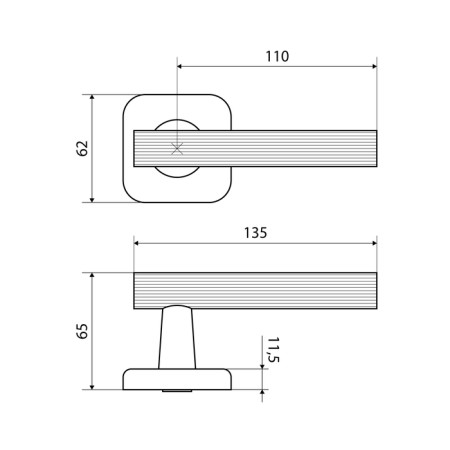 Set of door handles Bulat RF 04.02 Fort, matte black-3