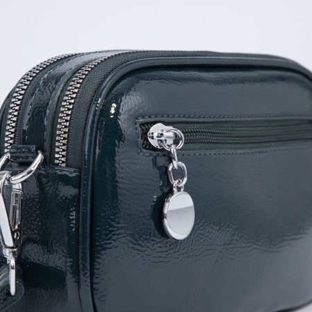 Bag Cross-Bodi with a zipper, green color-4