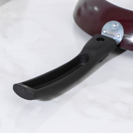 The pan "hostess", d = 24 cm, removable handle, glass cover, anti -stick coating, burgundy color-2