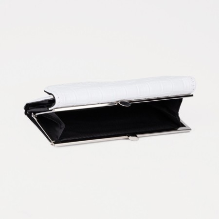 Women's wallet on magnet, white color-4