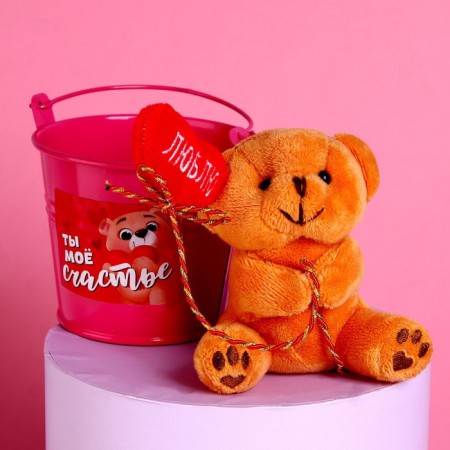 Soft toy "You are my happiness", bear, color mix-1