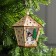 Christmas tree toy "Lantern with a snowman", from batteries, a glow of warm white