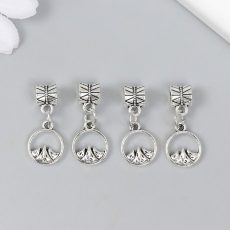 Bale with a suspension metal for the creativity of "mountain" silver 2.4x1.2 cm-2