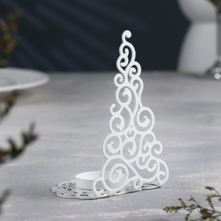 Glamorous Christmas Eliveboard for one candle, 9.9x13.4 cm, white-2