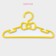Shoulders - Children's shade hangers for clothes, 28.5 × 0.4 × 14.5 cm, 10 pcs, yellow color