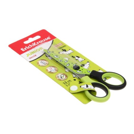 Baby scissors 13 cm, Erichkrause Junior Decor Sweet Loves, with print on blades-1