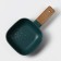 Porcelain dish for serving with a wooden handle Magistro, 15 × 15 cm, green color