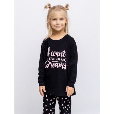 Children's kit: T -shirt, trousers, height 104 cm, black color-1