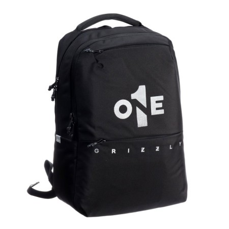 Youth backpack 43 x 29 x 15 cm, Grizzly, ergonomic back, laptop department, black-1