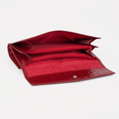 Women's wallet on the button, red color-2