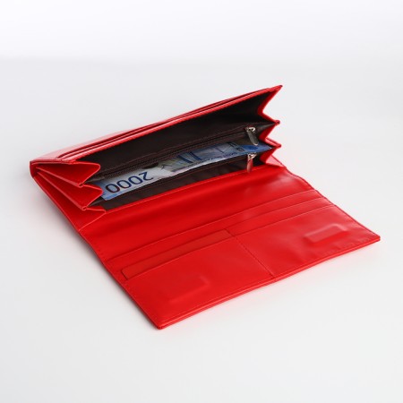 Women's wallet on magnet, red color-3