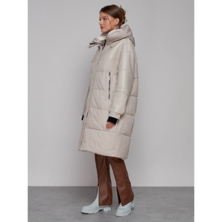 Coat insulated winter female, size 46, beige color-1