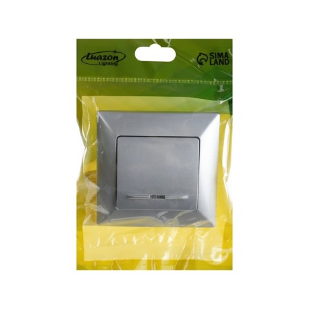Luazon Lighting "Antei" switch, 10 A, 1 key, with backlight, hidden silver-3