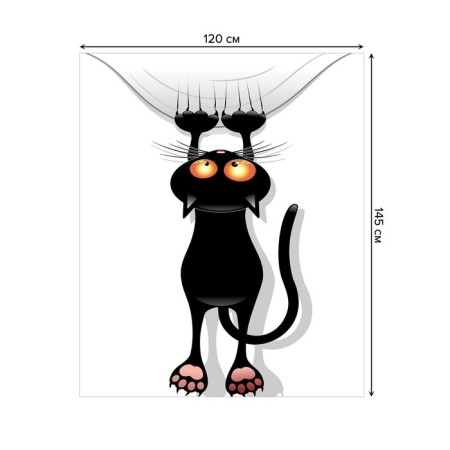 The tablecloth on the table "Cat School", rectangular, Saten, size 120x145 cm-1