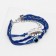 Bracelet-re-cooker "Talisman protection" feather, blue color with black silver