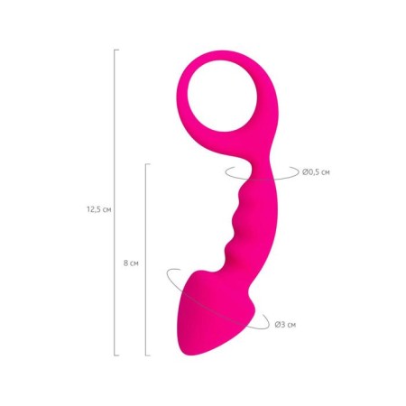 Anal plug bong, silicone, pink color, 12.5 cm, d = 2.5 cm-5