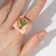 Ring "Heart" is wide, peach color, size 18.5