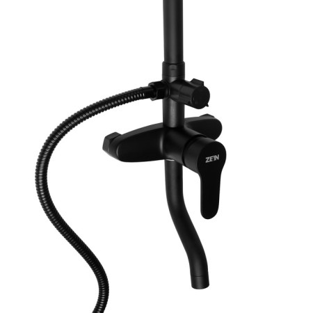 The shower system Zein Z1015, tropical and hand watering can, hose 150 cm, black-9