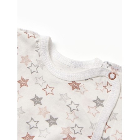 A set for a newborn (hat/blouse/slider) "stars", color Beige, height 62 cm-1