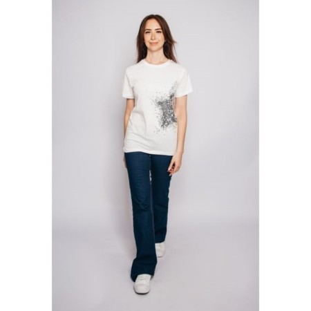 Women's T -shirt Let’s Go "Star", size 48, Milk color