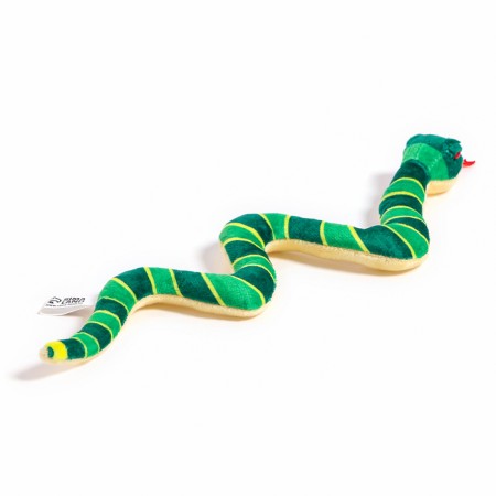 Soft toy "Snake", striped, 39 cm, green color-4