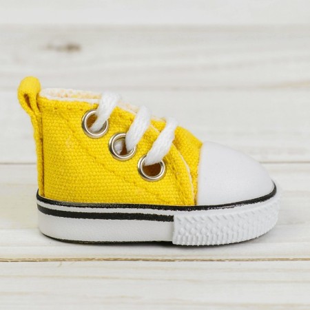 Doll sneakers, sole length 5 cm, yellow color-1