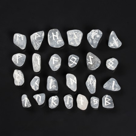 Runes for fortune telling "Scandinavian", 25pcs, black marble-1