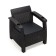 Roatan chair, with cup holders, 73x70x79 cm, mokko color, with a black pillow