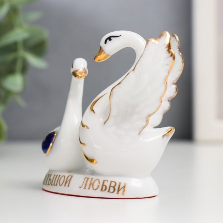 Souvenir Ceramics "Two Swan - Great Love" 7.5x7x4.5 cm-3