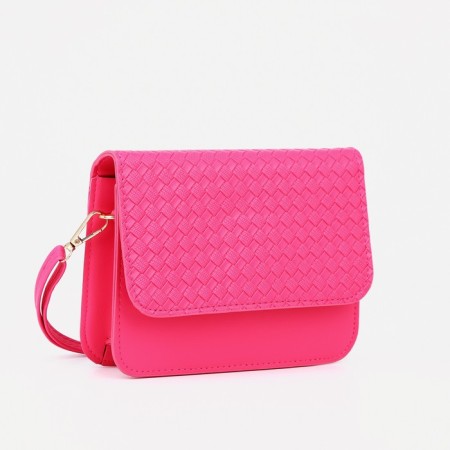 Bag's bag with lightning, long belt, raspberry color