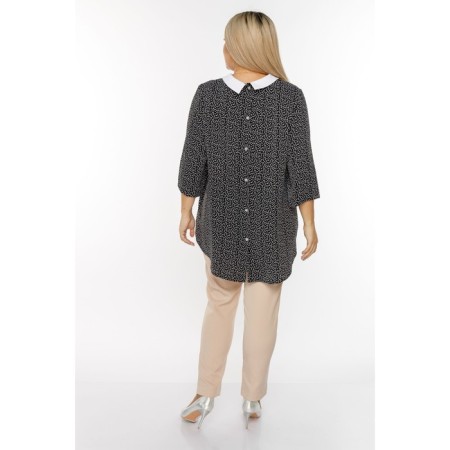 Women's tunic, size 58, black and white color-4