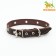 A single -layer leather collar with corrugated eyelets, dimensionless, 50 x 2 cm, brown