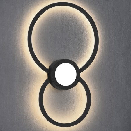 Wall lamp mantra mural, LED, 1440LM, 3000K, 430x40x260 mm, matte black color-2
