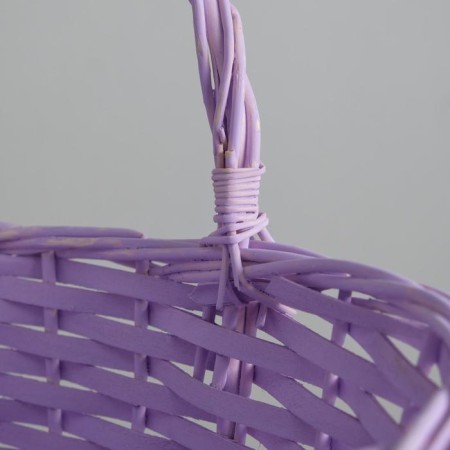 Wicker basket, willow, 30x21x12x25 cm, lilac-2