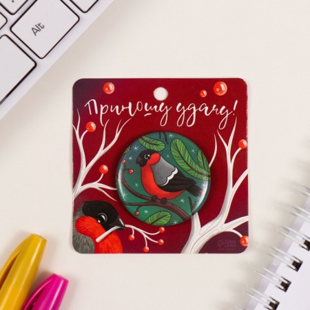 New Year of the setting icon d = 35 mm "Bullfinch" 6.5x6.5 cm-1