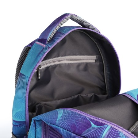Backpack from textiles on lightning, Erich Krause, 1 pocket, lilac color-5
