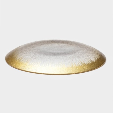 Glass dessert "Burleske", d = 21 cm, gold color-2