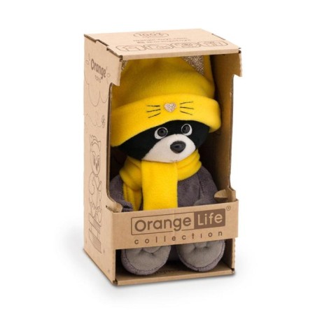 Soft toy "Raccoon Danny" in a cap kitten 20 cm-1