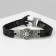 Male Bracelet "Shield", black color with black silver, 21 cm
