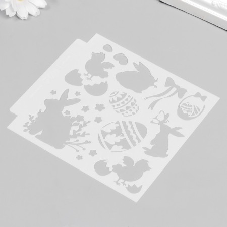 Plastic stencil "Easter" 13x13 cm-1