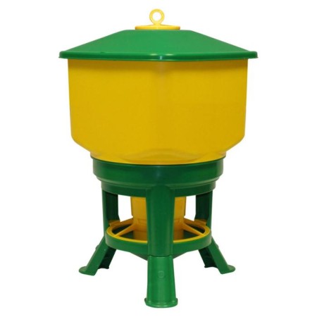 Bunker feeder for poultry for 28 kg, on legs, plastic, kubic premium