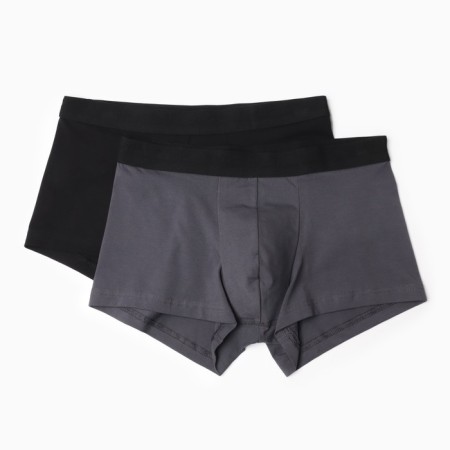 Set of men's panties boxers (2 pcs), black color/graphite, size 52 (xl)-4