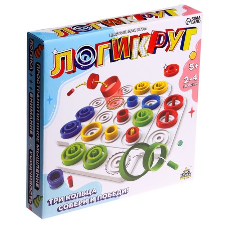 Board game for children for logic "Logikrug", 2-4 players, 5+-9