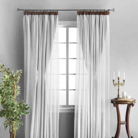 Set of curtains "Milli", size 2x140x270 cm, brown color-2