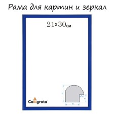 Рама для картин (зеркал) 21 х 30 х 1,2 см, пластиковая, Calligrata MOV, василёк