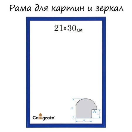Frame for paintings (mirrors) 21 x 30 x 1.2 cm, plastic, calligrata mov, cornflower